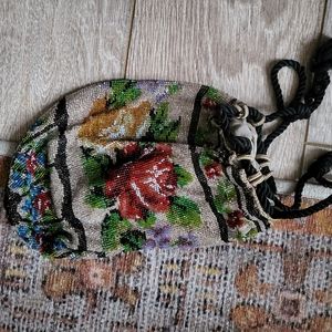Antique victorian beaded silk victorian hand bag